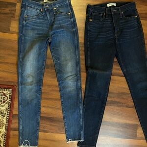 Madewell Women's Skinny Jeans in Light and Dark Blue